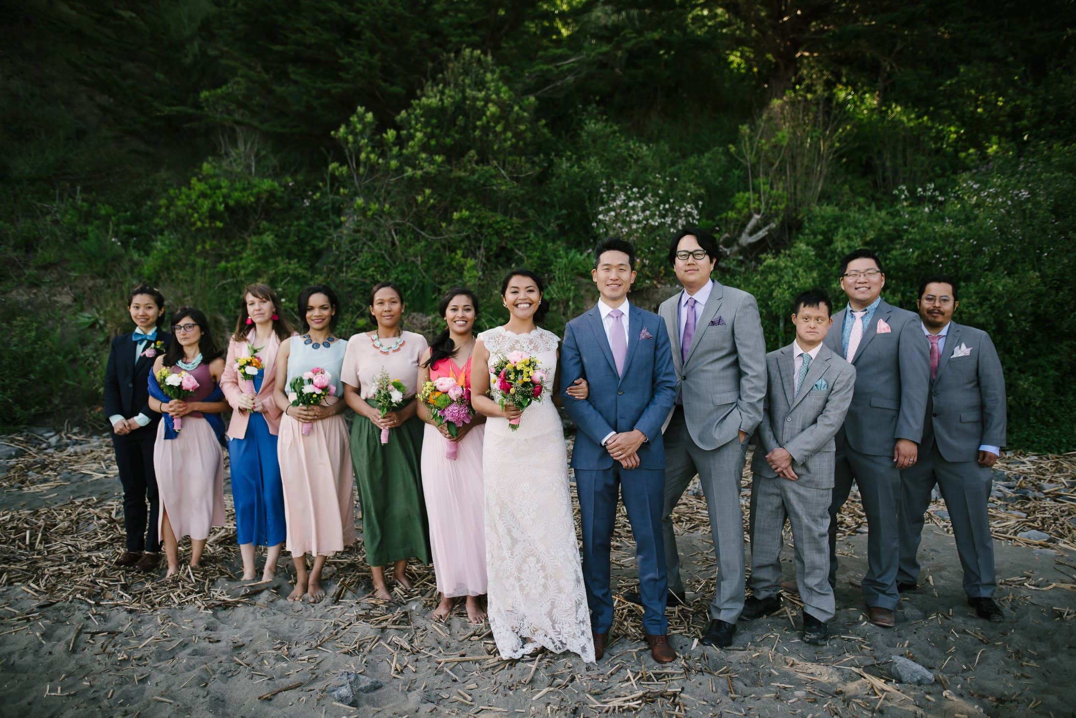 Muir Beach Wedding Party Portrait