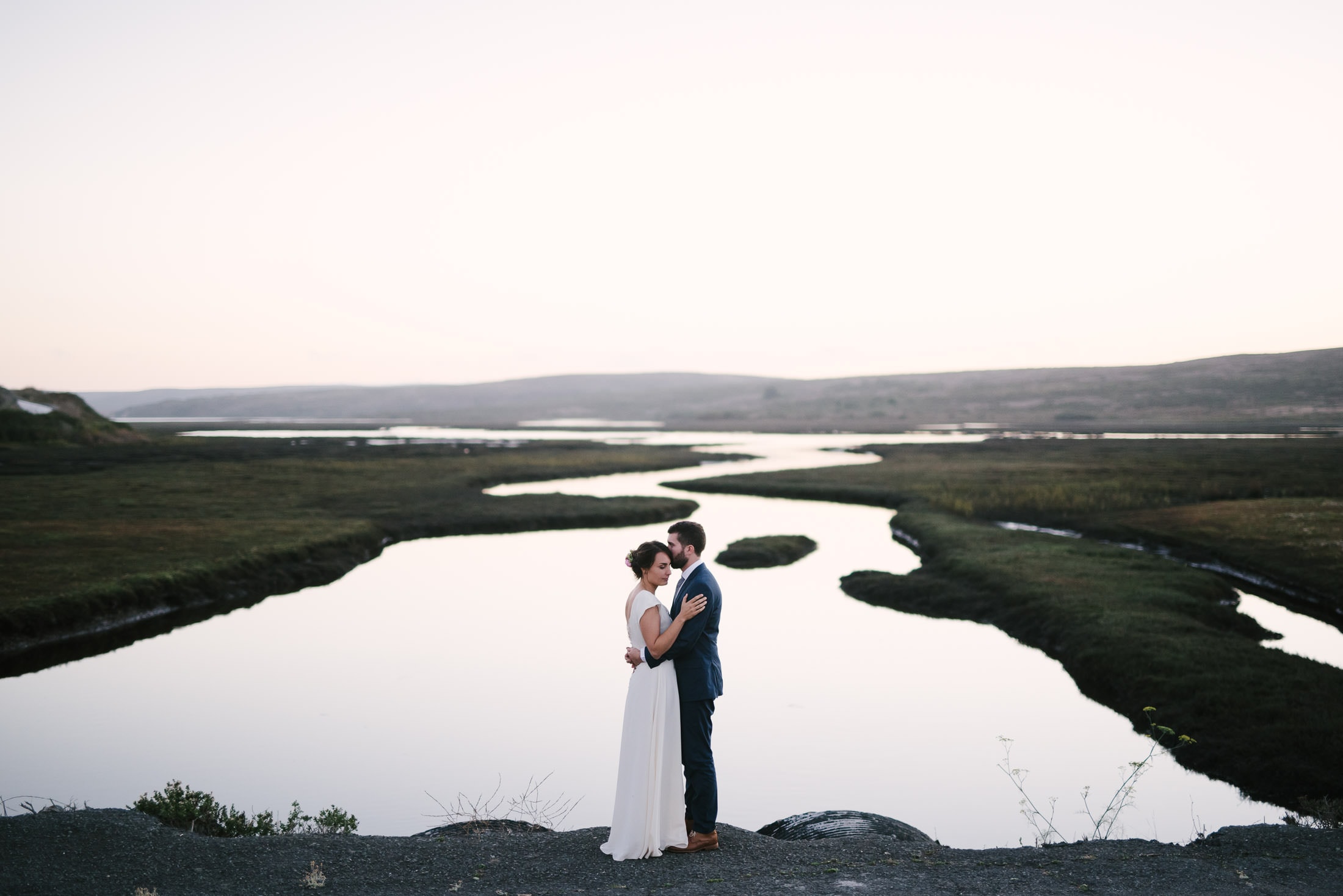 Epic Portrait of Couple after Point Reyes Wedding