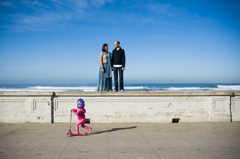 Fun Ocean Beach Engagement