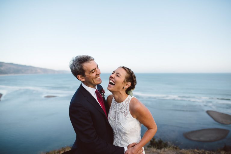 Bolinas Wedding with view of lagoon