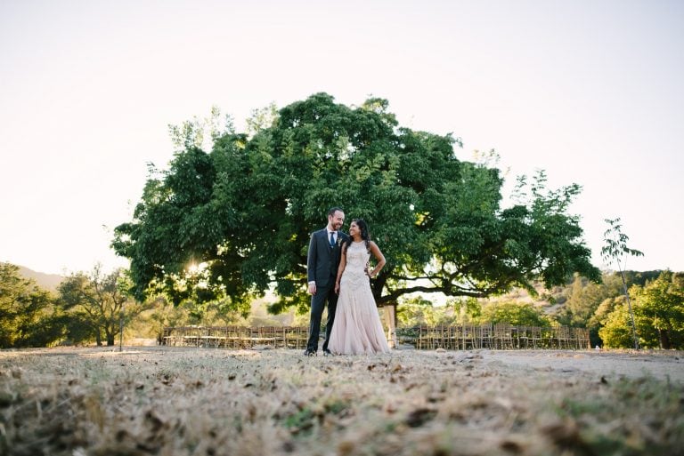 Indian Jewish Triple S Ranch Wedding Portrait with Walnut